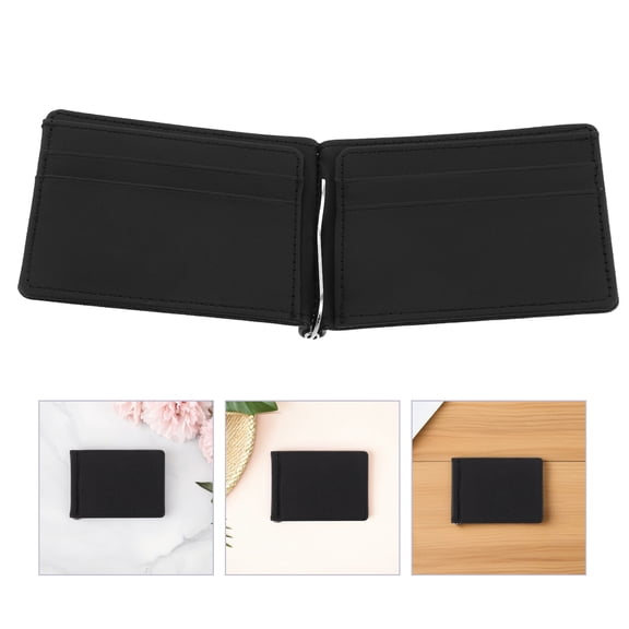 OUNONA Mens Minimalist Wallet Black PU with Multi-Layer Organization