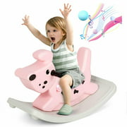 Gymax Baby Kids Animal Rider Rocking Horse Chair Infant Ride Toy Pink