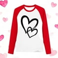 thumbnail image 5 of ZQUUVOU Kids Reglan Long Sleeve Shirts Heart Print Crewneck Pullover Top Casual Base Layer Shirt for Big Kids Red, 5 of 5