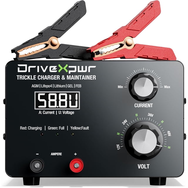 Cargador de batería ajustable de 12 V, 24 V, 36 V, 48 V, 12 A, mantenedor automático de dulfador de batería para litio, liFePO4 de plomo, apto para automóvil, carrito de golf, camión, motocicleta