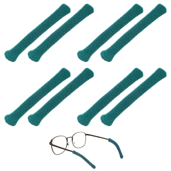 Uxcell Soft Glasses Ear Cushion [4 Pairs] - Cotton Eyeglasses Temple Tips Sleeve Anti-slip Grips - Green