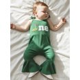 thumbnail image 4 of BemeyourBBs Infant Baby Girls First Birthday Golf Outfit One Years Old Romper Spring Summer Clothes Tie-up Spaghetti Straps Embroidery Letters Jumpsuit, 4 of 9