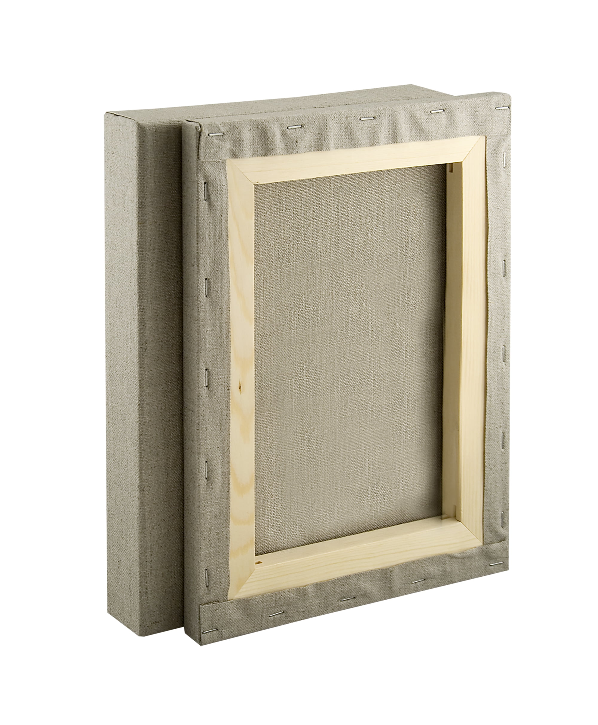 Jerry's Artarama Senso Clear Primed Linen Stretched Canvas 1-1/2", 3 Pack 12×12" - Durable Canvas for Painting with Medium Tooth Linen Weave Surface, Ideal for Oil, Acrylic and Alkyd Colors