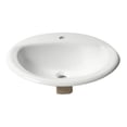 thumbnail image 3 of Pemberly Row White 21" Oval Drop In Ceramic Sink with Faucet Hole, 3 of 5