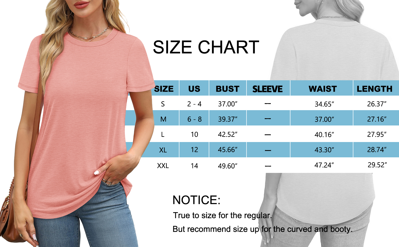 MOSHU Women's T-Shirts, 3-Pack Short Sleeve photo 5