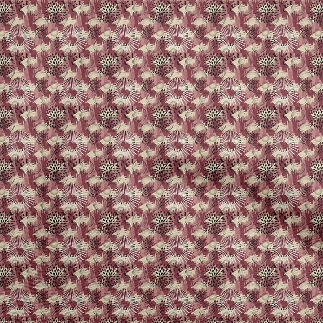 oneOone Rayon Dark Magenta Fabric Abstract Fabric For Sewing Printed Craft Fabric By The Yard 56 Inch Wide
