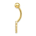 thumbnail image 2 of 10k Yellow Gold Cubic Zirconia Cz Heart Belly Button Rings Screw Navel Bars Body Piercing Naval, 2 of 7