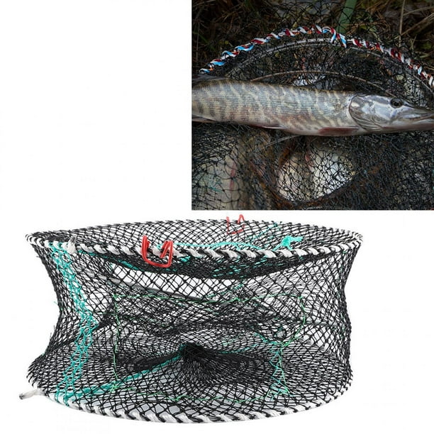 Peahefy Fishing Net,Portable Collapsible Crab Traps Foldable Crabbing Net  for Lobster Shrimp Cast Mesh Fishing Accessories,Crab Trap