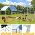 thumbnail image 3 of Dextrus 190 Sq.Ft Large Metal Chicken Coop, Walk-in Poultry Cage Chicken Run with Waterproof and Anti-Ultraviolet Cover,Dome Roof Poultry Cage ,Silver, 3 of 5