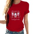 thumbnail image 4 of GA WEIHUA Online Deals,Womens Love Heart Raglans T-Shirts Casual Short Sleeve Valentine's Day Graphic Tees Tops Cute Graphic T Shirts Fashion Gifts for Her(Red,XXL), 4 of 7