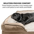 thumbnail image 3 of FurHaven Pet Products Velvet Waves Perfect Comfort Orthopedic Sofa-Style Pet Bed for Dogs & Cats - Brownstone, Jumbo Plus, 3 of 13