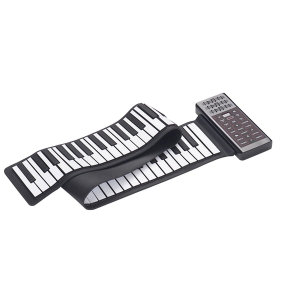 Piano electrónico Eléctrico portátil 88 teclas Roll Up Piano Multifunción Teclado de piano digital Altavoz incorporado Batería de litio recargable Reverberación BT Función Teclado de piano de silicona TOMSHOO Piano electrónico