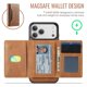 thumbnail image 3 of Funda para IPhone 17 Pro Max 6.9" RFID Funda Protectora con Bloqueo y Soporte Magsafe para 7 Ranuras para Tarjetas 2 en 1 Funda Protectora de Cuero a Prueba de Golpes con Tapa Desmontable, Marrón, 3 of 7