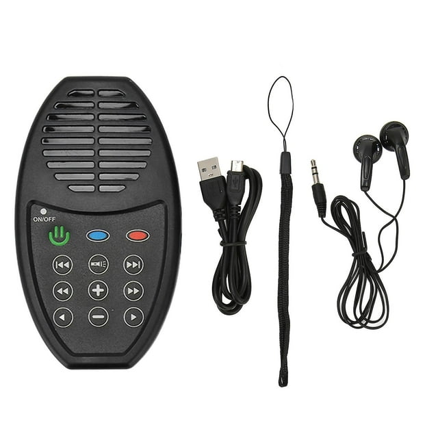 Solar Charging Portable Electronic Bible Reader 4G Capacity with LED Light for Bible Listeners KJV English Version with Aramaic Black