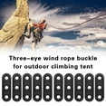 10pcs Camping Tent Guy Rope Line Tensioners 3 Holes Bent Runners Fastener Awning