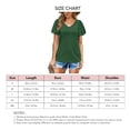 thumbnail image 3 of Tops con cuello en V Color puro Suave para la piel Tops con mangas abullonadas Camisetas de manga corta para ir de compras a diario, 3 of 6