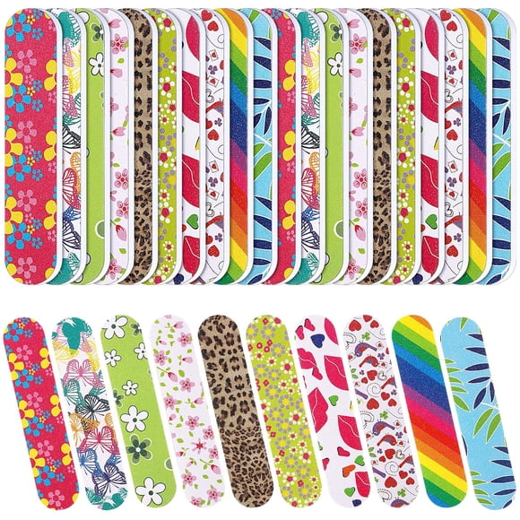 Paquete de 100 limas de uñas Sumind, limas de lija de doble cara