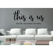 Family Quotes Wall Decor This Is Us Our Home Kitchen Art Decals Stickers 36x17-Inch Black