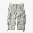 thumbnail image 4 of 2023 Summer Calf-length Cargo Pants Men Solid Color Multi-pocket Cotton Casual Outdoor Men's Shorts, 4 of 5
