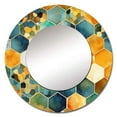 thumbnail image 2 of Designart "Chromatic Hexa Mirage III" Abstract Shapes Rund Mirror For Wall Decor - Large Multi-Color Round Print Mirror - Round Mid-Century Mirror 29" x 29" Inch - Wall Mounted Round Large Mirror, 2 of 5