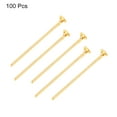 thumbnail image 3 of Uxcell 100Pcs Flat Head Pins for Jewelry Making 30mm Brass Flat Head Pins Jewelry Head Pins 20 Gauge Gold, 3 of 5