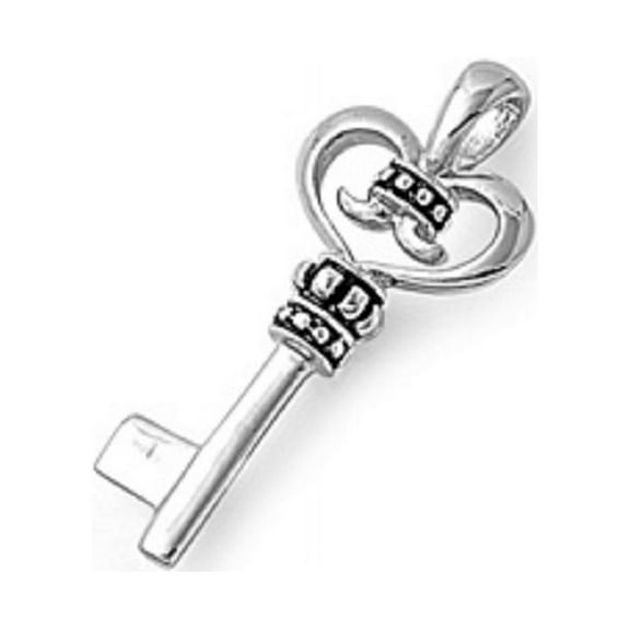 Key Cubic Zirconia Pendant Sterling Silver