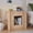 Natural Oak, variant on KeyWhat Nightstand with Charging Station, Modern Bedside Table with Push-Open Drawer, Open Shelf Wood End Table, Dark Rustic Oak