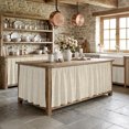 thumbnail image 4 of Cream Cabinet Curtains 35" W x 35" L, Abstract Modern Farmhouse Solid Color Under-Desk Privacy Dust Proof Drape Dishwasher Curtain Sink Skirt for Kitchen Closet Bathroom Laundry, 4 of 9