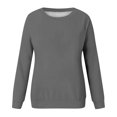 thumbnail image 5 of Kagetolytai Chandails pour Femmes Mode Décontractée Unie Manches Longues Col Rond Chandail Haut Blouse Chandails à Capuchon pour Femmes Gris Foncé TG, 5 of 5