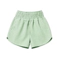 thumbnail image 6 of Gamivast Plus Size Shorts for Women Gingham High Waisted Smocked Waistband Flowy Casual Shorts with Pockets Plaid Pull on Breathable Summer Vacation Beach Lightweight Shorts Green XL, 6 of 8