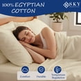 thumbnail image 4 of 100% Egyptian Cotton Twin XL Sheets Sets 3-Piece - 400 Thread Count Sateen Weave, Cooling, Hotel Luxury Deep Pockets Bed Sheet Set, Extra Long Twin Sheets for Dorm - Ivory, 4 of 8