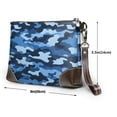 thumbnail image 2 of Leather Clutch 8 X 5. 5 In Wrist Strap And Hand Bag Easy To Carry Lightweight Waterproof And Durable Vector Camouflage Pattern Blue_1, 2 of 6