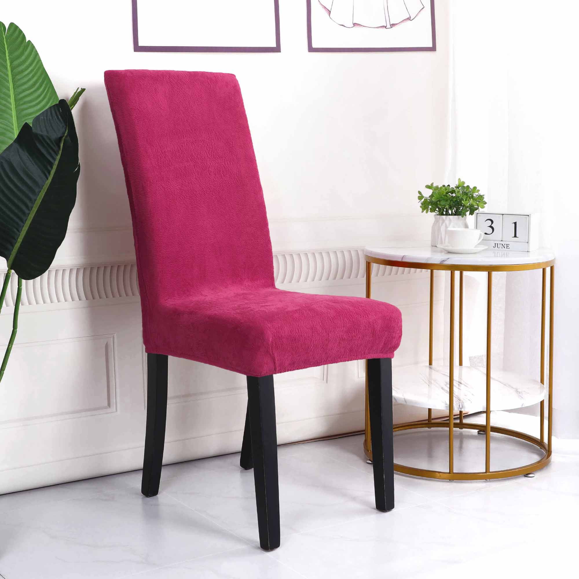 Details about   Stretch Velvet Round Chairs Seat Cover Solid Color Stool Slipcovers Home Decor 