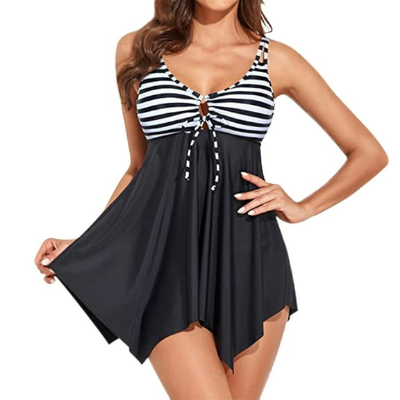 Mashaouyo One Piece Swimdress Swimsuits for Women Tummy Control Swim Dresses Skirt Bathing Suit Clearance Sale