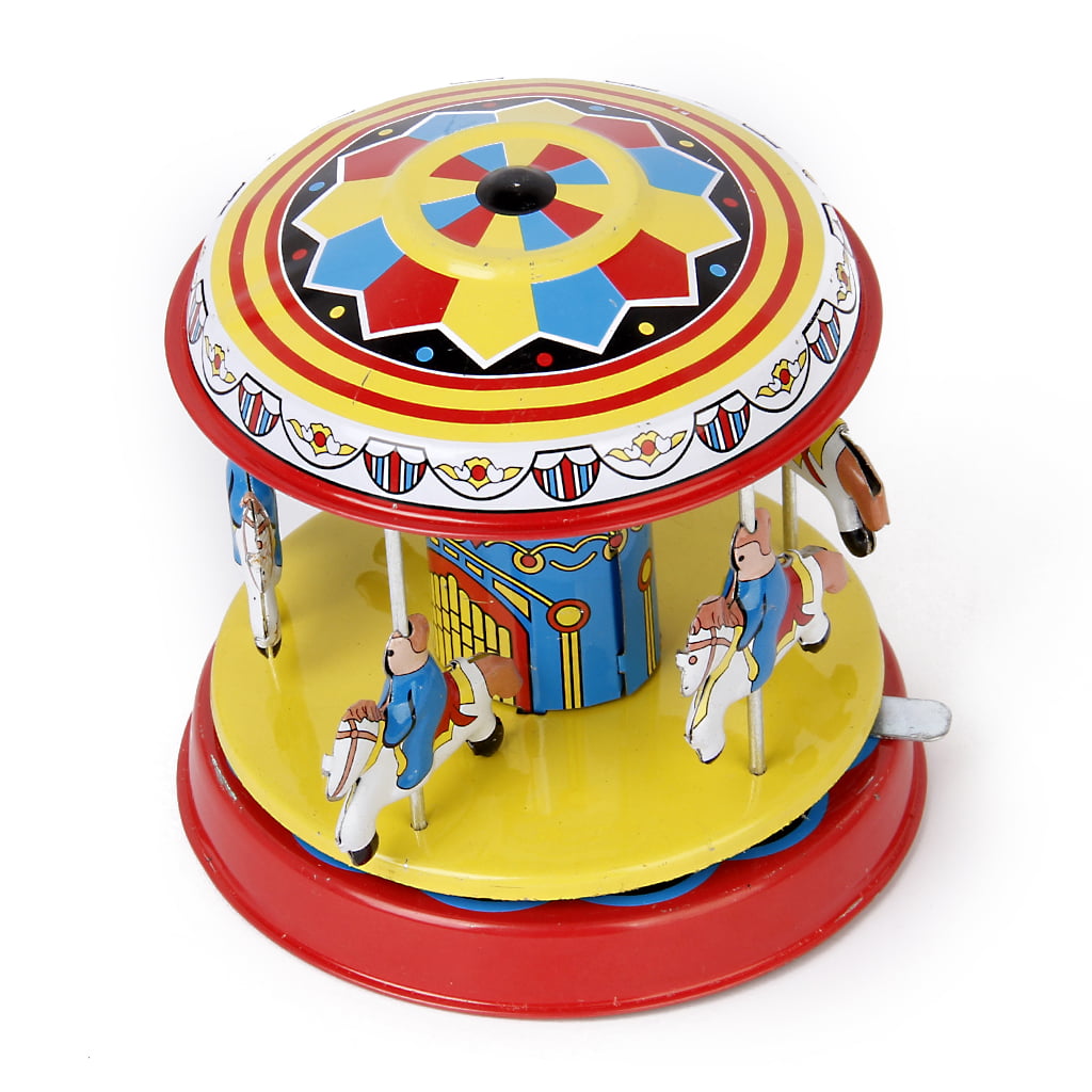 Wind Up Rotating Spacecraft Mechanical Clockwork Model Tin Toy Collectibles 