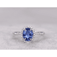 thumbnail image 2 of HeartsAndYou 2ct Natural Tanzanite & Diamond Ring Halo Accent 100% REAL 14k SOLID White Gold, 2 of 9