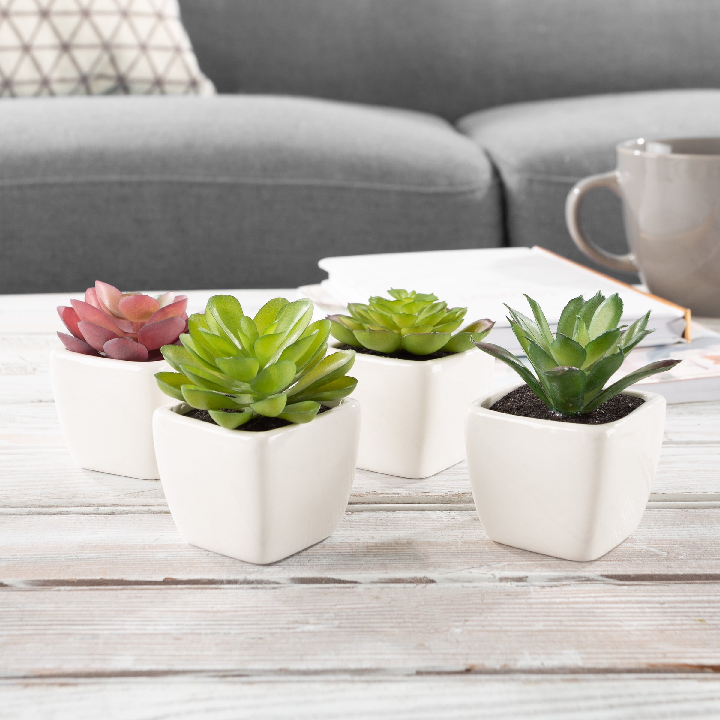 Mini Artificial Bonsai Succulent Plant Living Room Home Office Desk DIY Decor Uk 