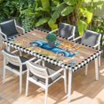 thumbnail image 2 of Black Plaid Easter Table Cloths for 6 Foot Rectangle Tables, Truck Spring Floral Bunny Animals Wooden Patio Waterproof Elastic Fitted Tablecloths, Washable Rectangular Table Cover for Camping, 2 of 8