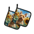 thumbnail image 2 of Norwich Terrier in Sunflowers Pair of Pot Holders, 2 of 2