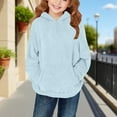 thumbnail image 2 of BLVB Kids Girls Fuzzy Fleece Pullover Hoodies Sherpa Sweatshirt Casual Loose Fall Winter Outfits with Pockets 4-14 Years, 2 of 7
