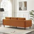 thumbnail image 4 of ASHCROFT Hudson 88" Mid Century Velvet Sofa Couch, Modern Pillow Back 3 Seater Sofa  with 2 Bolster Pillows, Living Room Bedroom Apartment Dorm Office, Orange, 4 of 7