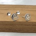 thumbnail image 6 of Meera Jewels Stud Silver Little Tiny @ Symbol Stud Letter Alphabet Earring Stud with Pushback, 6 of 7