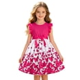 thumbnail image 2 of Dress for Girls Size 5-6Y Kids Butterfly Print Ribbed Sleeveless Round Neck Party Gown Dress Girl Dresses, 2 of 9