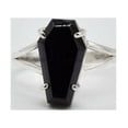 thumbnail image 2 of Black Onyx Natural Gemstone Coffin Ring, Solid 925 Sterling Silver, Proposal Wedding Ring For Women, Girlfriend Gifts, Anniversary Gift For Mom, Bridesmaid Gifts For Her (Black Onyx), 2 of 5
