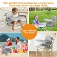 thumbnail image 2 of Baby Portable Booster Seat Adjustable Folding Baby Feeding Seat Toddler Chair for for Children up to 33 lbs, Gray, 2 of 7