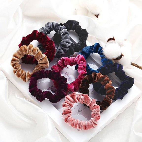 FOLOYORI 10Pcs Elastic Hair Bands for Thick Hair Simple Design High-Stretch Seamless Headdress Accessories