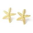 thumbnail image 2 of 4 pair 304 Stainless Steel Stud Earrings Starfish Real 18K golden Plated 29x26mm, 2 of 2