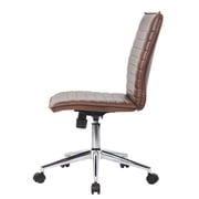 Boss Office Products Vinyl Armless Hospitality Task Chair with Casters, Brown