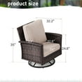 thumbnail image 6 of Summit Living 2-Piece Outdoor Swivel Chairs, Wicker Patio Club Lounge Chairs With Backrests & Cushions for Garden, Pool, Porch, Yard, Beige, 6 of 9