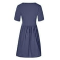 thumbnail image 6 of Sundresses for Women Casual Summer - Women's Summer Casual Dress Petal Sleeve Empire Waist V Neck Flowy Loose Swing T Shirt Dresses Party Dress, 6 of 8